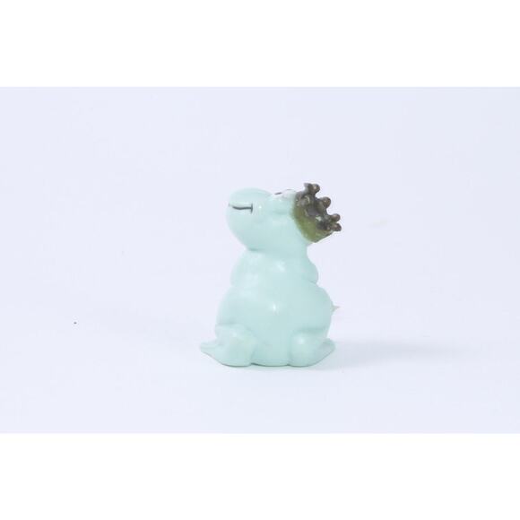 Starcastles 90s 1990 Blue Frog in Crown, Tiny, PVC Figure, 1", Sitting, Looking - Picture 2 of 3